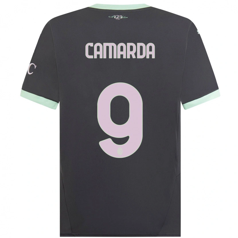 Danxen Uomo Maglia Francesco Camarda #9 Grigio Kit Gara Third 2024/25 Maglietta