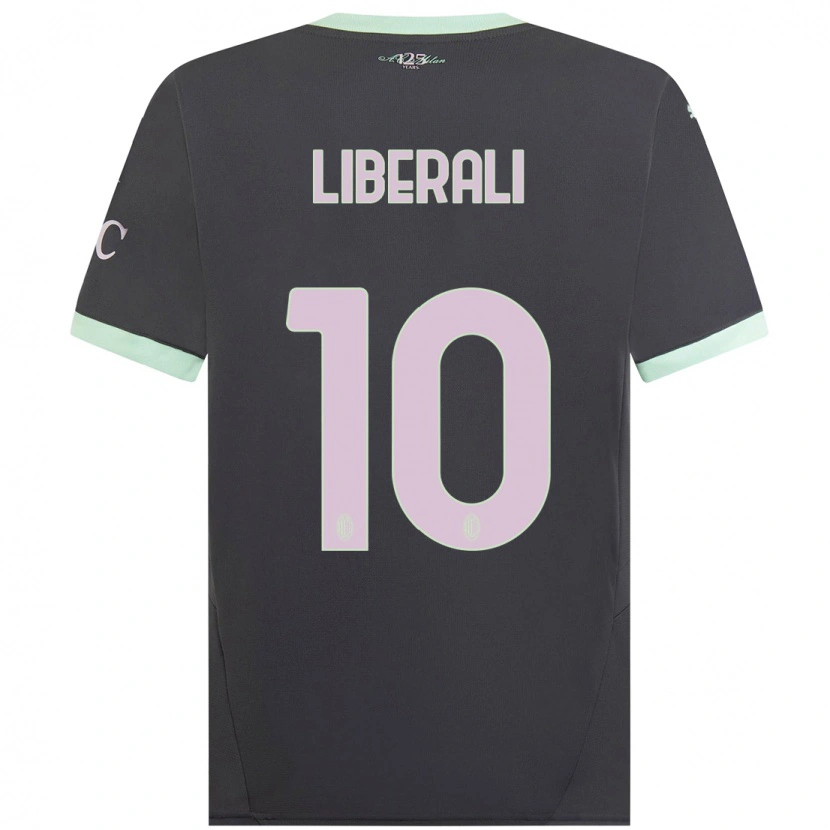 Danxen Uomo Maglia Mattia Liberali #10 Grigio Kit Gara Third 2024/25 Maglietta
