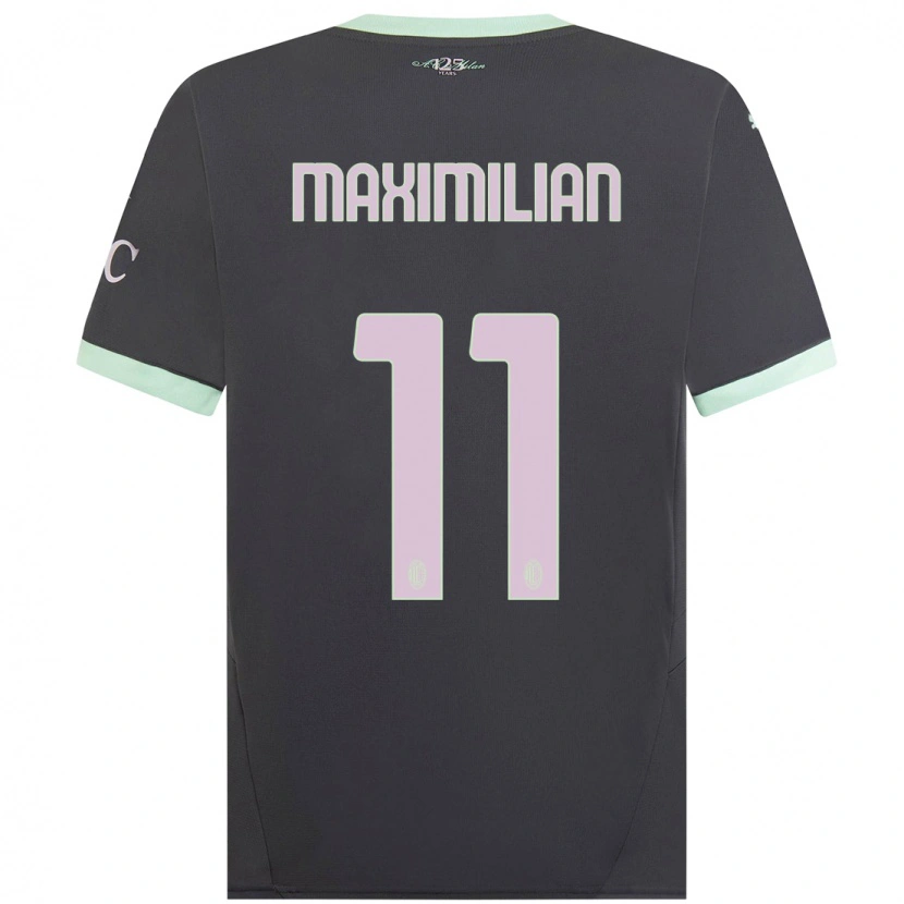 Danxen Uomo Maglia Maximilian Ibrahimović #11 Grigio Kit Gara Third 2024/25 Maglietta