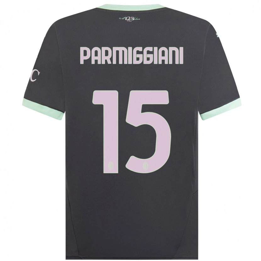Danxen Uomo Maglia Pietro Parmiggiani #15 Grigio Kit Gara Third 2024/25 Maglietta