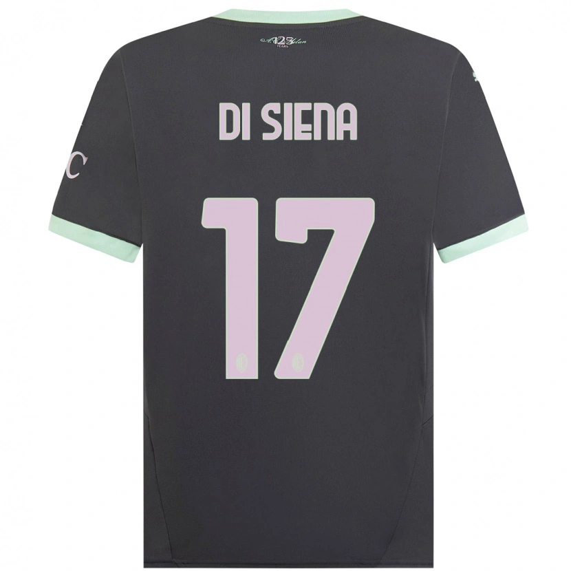 Danxen Uomo Maglia Andrea Di Siena #17 Grigio Kit Gara Third 2024/25 Maglietta