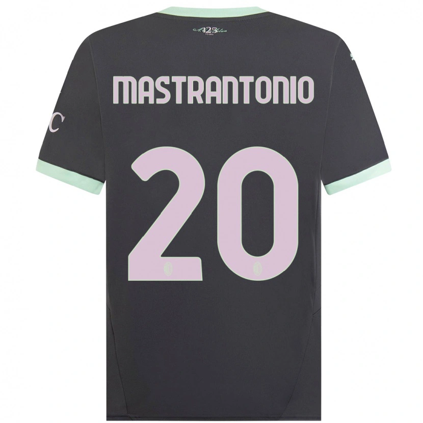 Danxen Uomo Maglia Davide Mastrantonio #20 Grigio Kit Gara Third 2024/25 Maglietta