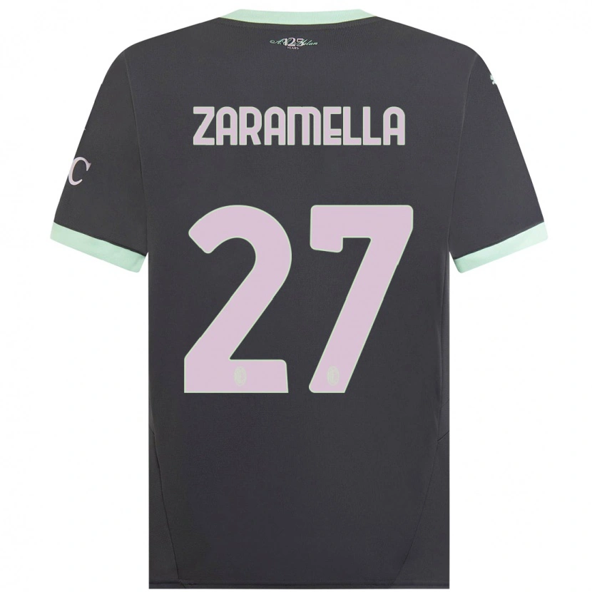 Danxen Uomo Maglia Mattia Zaramella #27 Grigio Kit Gara Third 2024/25 Maglietta