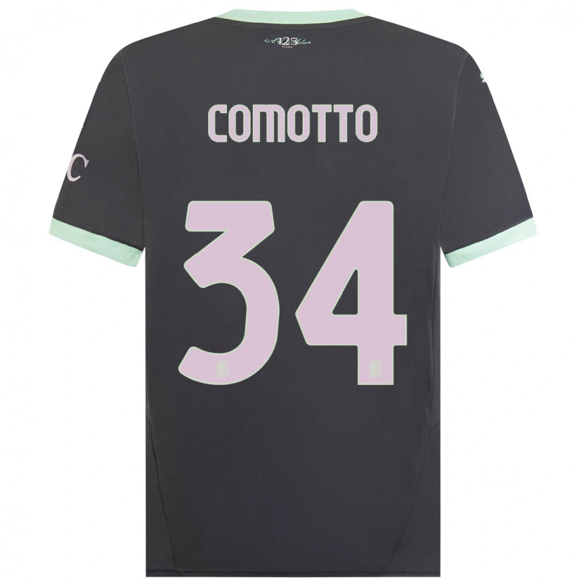 Danxen Uomo Maglia Christian Comotto #34 Grigio Kit Gara Third 2024/25 Maglietta