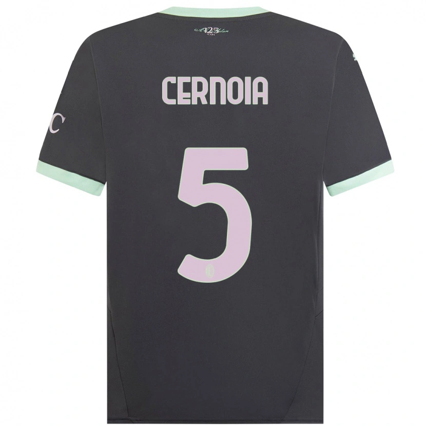 Danxen Uomo Maglia Valentina Cernoia #5 Grigio Kit Gara Third 2024/25 Maglietta