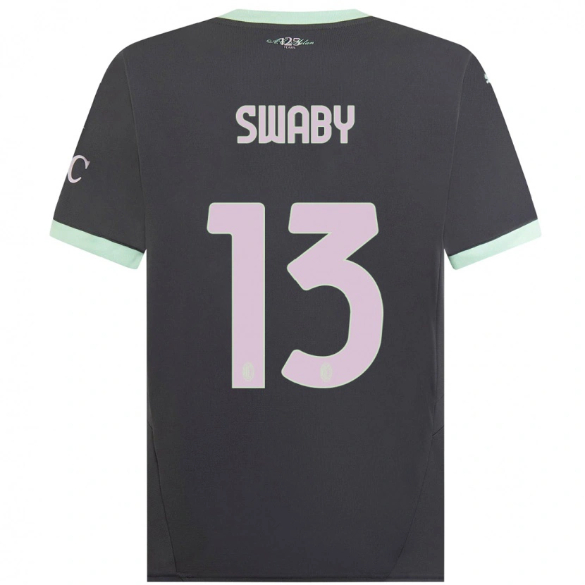 Danxen Uomo Maglia Allyson Swaby #13 Grigio Kit Gara Third 2024/25 Maglietta