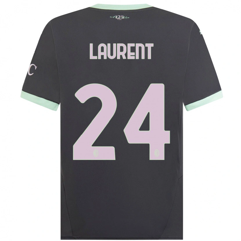 Danxen Uomo Maglia Emelyne Laurent #24 Grigio Kit Gara Third 2024/25 Maglietta