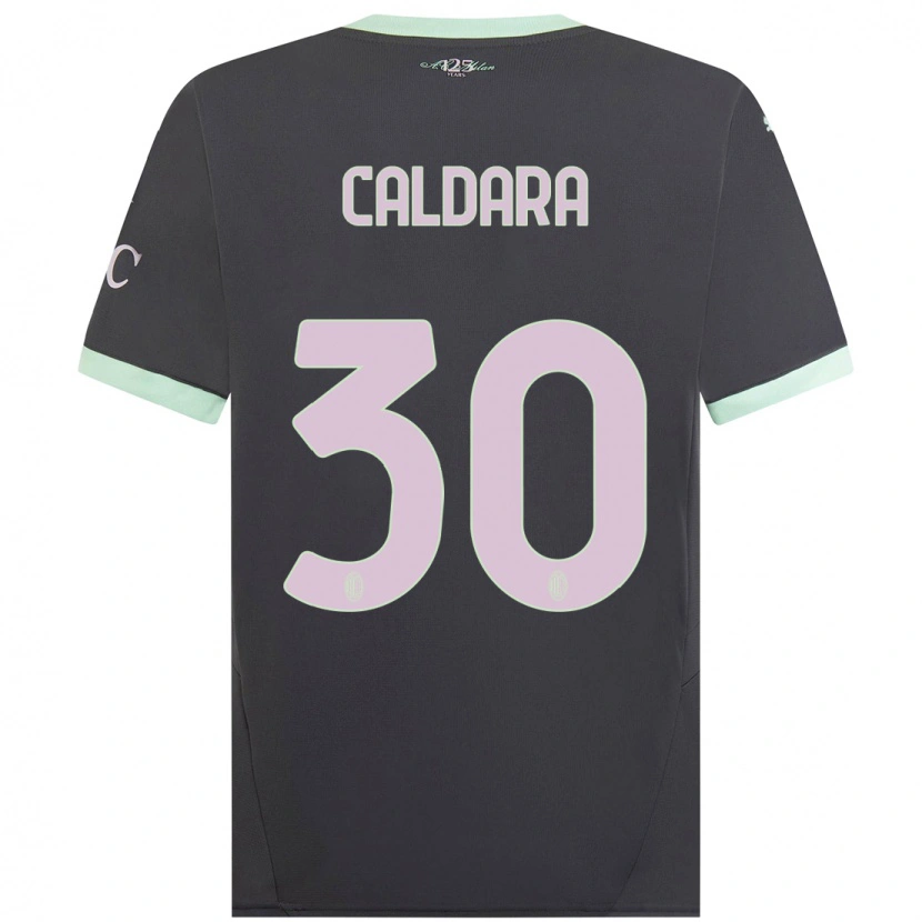 Danxen Uomo Maglia Mattia Caldara #30 Grigio Kit Gara Third 2024/25 Maglietta