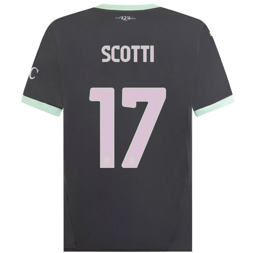 Danxen Uomo Maglia Filippo Scotti #17 Grigio Kit Gara Third 2024/25 Maglietta