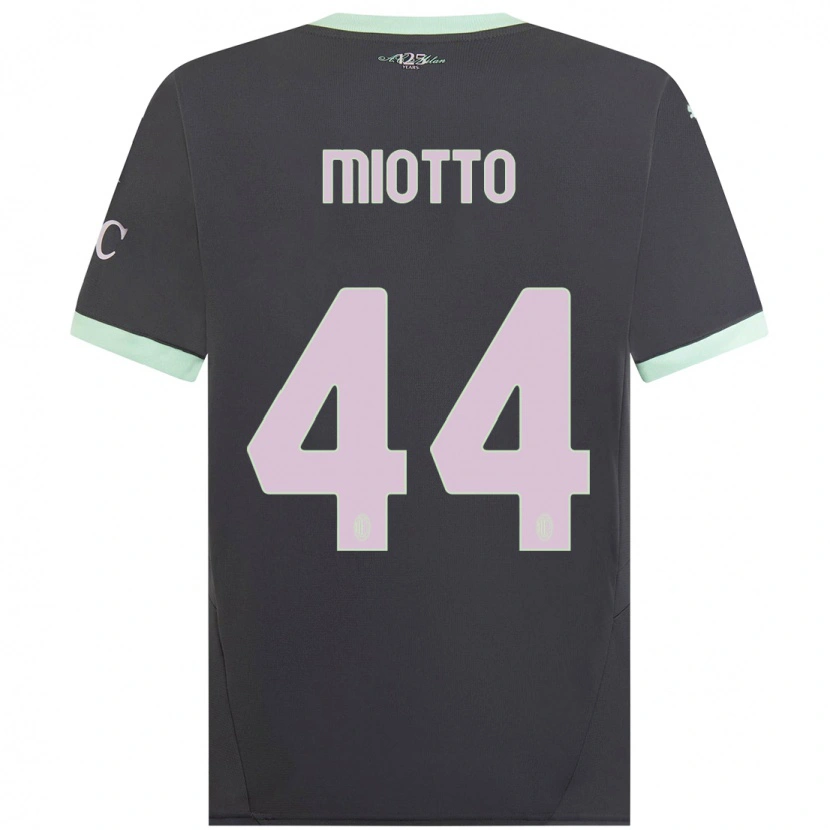 Danxen Uomo Maglia Giorgia Miotto #44 Grigio Kit Gara Third 2024/25 Maglietta