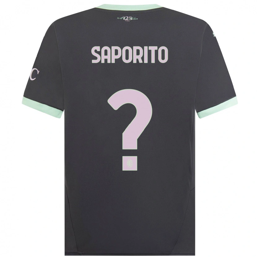 Danxen Uomo Maglia Riccardo Saporito #0 Grigio Kit Gara Third 2024/25 Maglietta