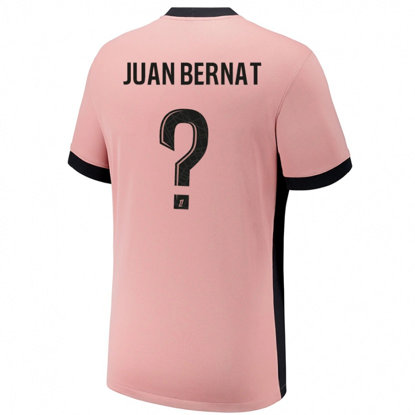 Danxen Uomo Maglia Juan Bernat #0 Rosa Ruggine Kit Gara Third 2024/25 Maglietta