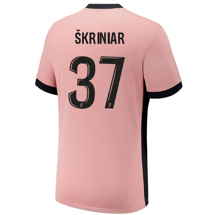Danxen Uomo Maglia Milan Skriniar #37 Rosa Ruggine Kit Gara Third 2024/25 Maglietta