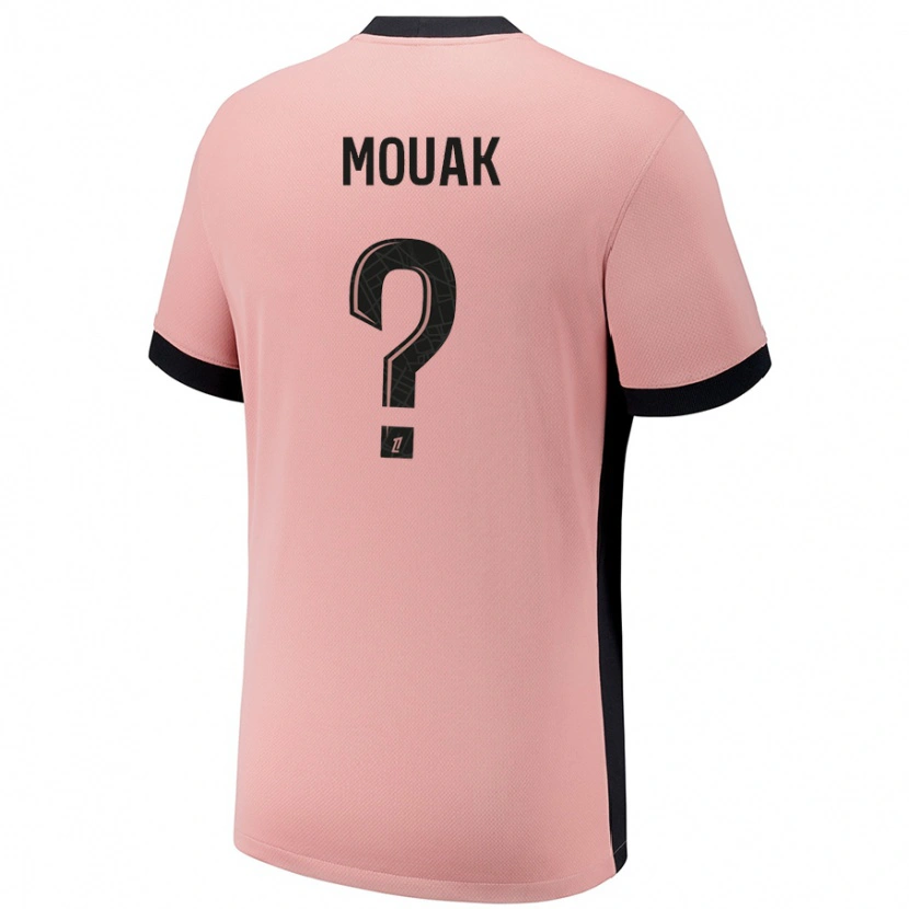Danxen Uomo Maglia Adam Mouak #0 Rosa Ruggine Kit Gara Third 2024/25 Maglietta