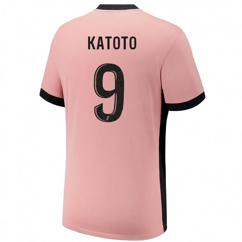 Danxen Uomo Maglia Marie-Antoinette Katoto #9 Rosa Ruggine Kit Gara Third 2024/25 Maglietta