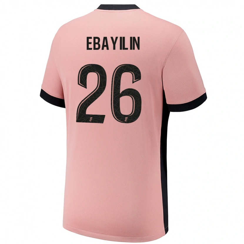 Danxen Uomo Maglia Anaïs Ebayilin #26 Rosa Ruggine Kit Gara Third 2024/25 Maglietta