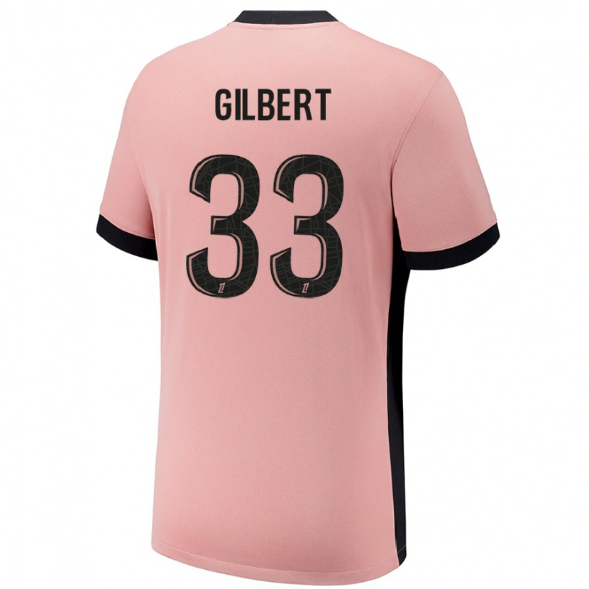 Danxen Uomo Maglia Tara Elimbi Gilbert #33 Rosa Ruggine Kit Gara Third 2024/25 Maglietta