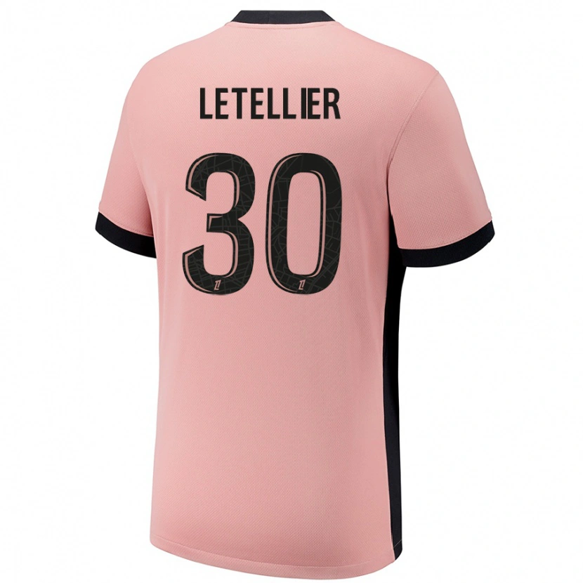 Danxen Uomo Maglia Alexandre Letellier #30 Rosa Ruggine Kit Gara Third 2024/25 Maglietta