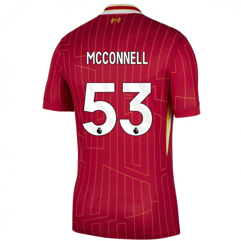 Danxen Donna Maglia James Mcconnell #53 Rosso Giallo Bianco Kit Gara Home 2024/25 Maglietta