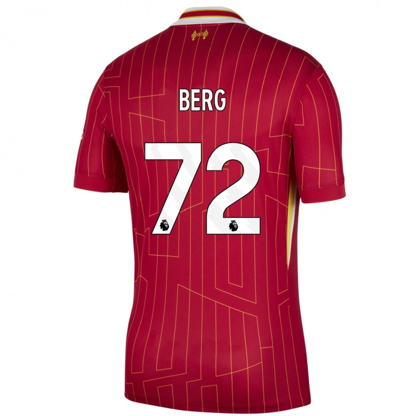 Danxen Donna Maglia Sepp Van Den Berg #72 Rosso Giallo Bianco Kit Gara Home 2024/25 Maglietta