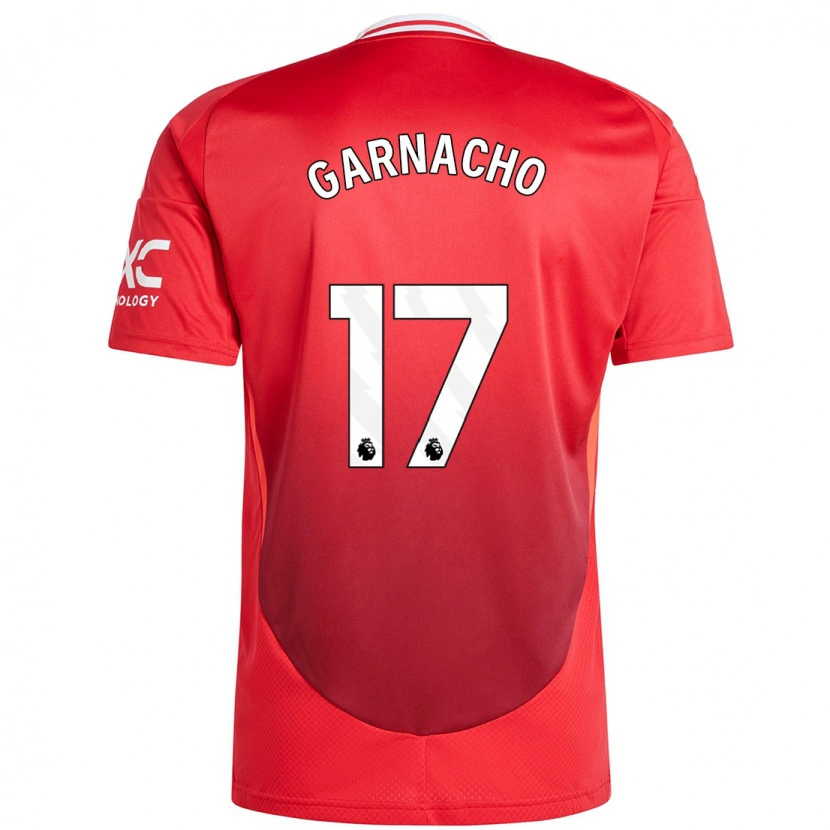 Danxen Donna Maglia Alejandro Garnacho #17 Rosso Brillante Kit Gara Home 2024/25 Maglietta