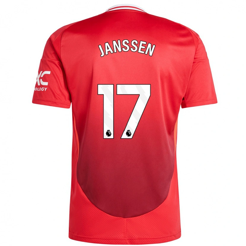 Danxen Donna Maglia Dominique Janssen #17 Rosso Brillante Kit Gara Home 2024/25 Maglietta