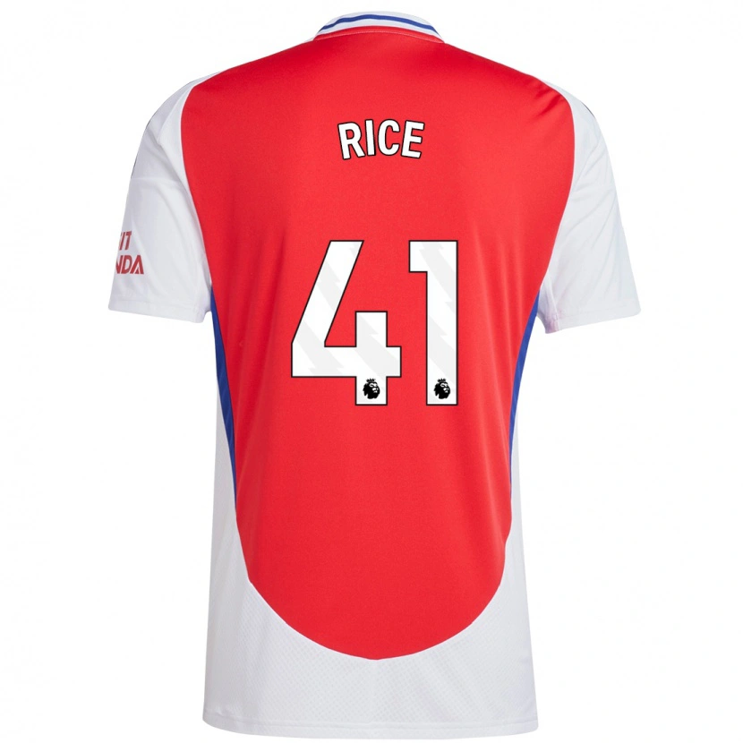 Danxen Donna Maglia Declan Rice #41 Rosso Bianco Kit Gara Home 2024/25 Maglietta