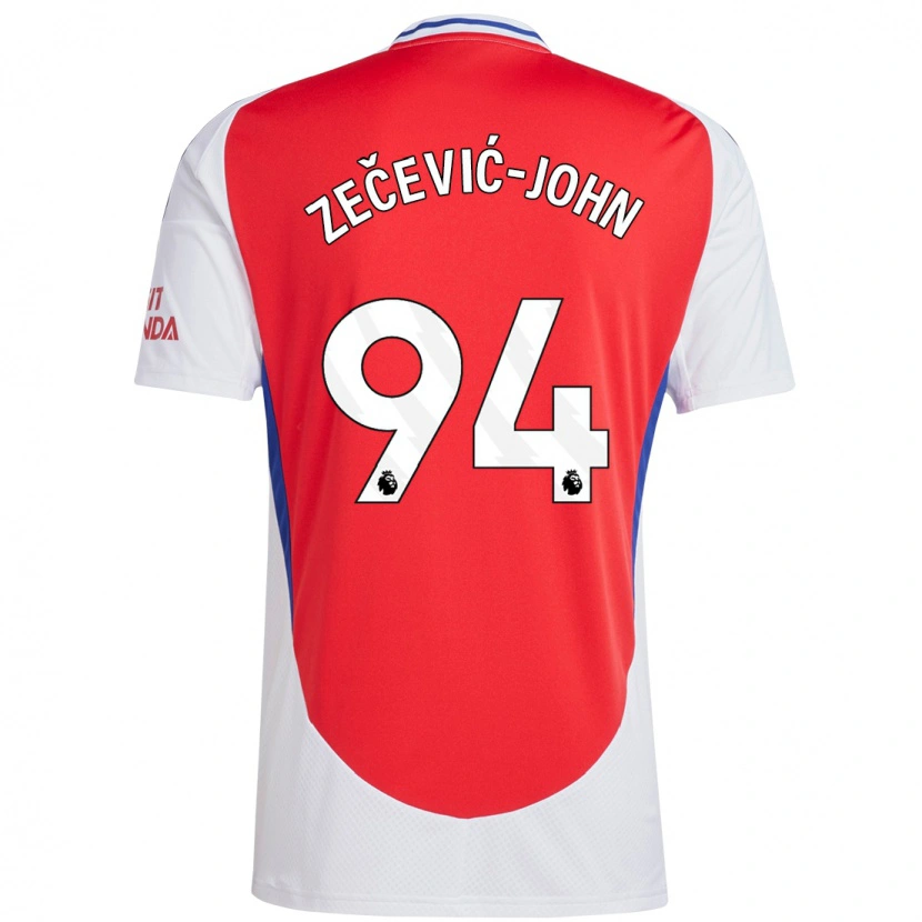 Danxen Donna Maglia Louis Zečević-John #94 Rosso Bianco Kit Gara Home 2024/25 Maglietta