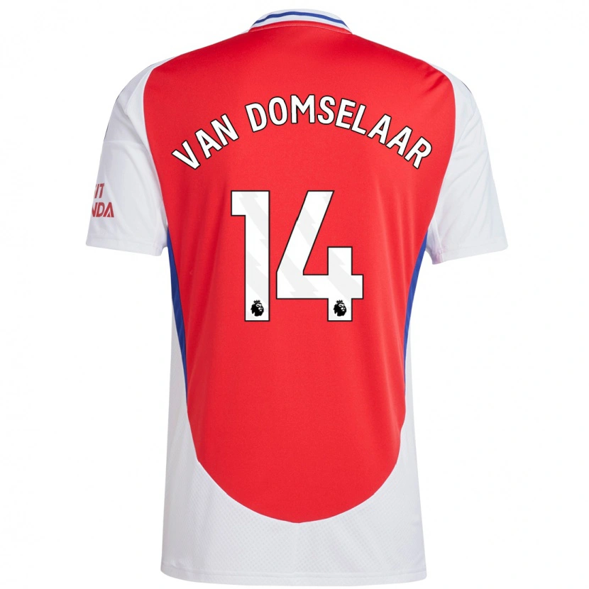 Danxen Donna Maglia Daphne Van Domselaar #14 Rosso Bianco Kit Gara Home 2024/25 Maglietta