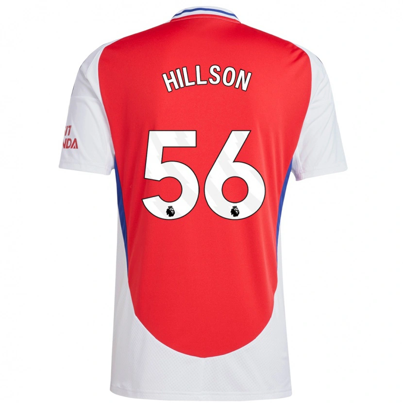 Danxen Donna Maglia James Hillson #56 Rosso Bianco Kit Gara Home 2024/25 Maglietta
