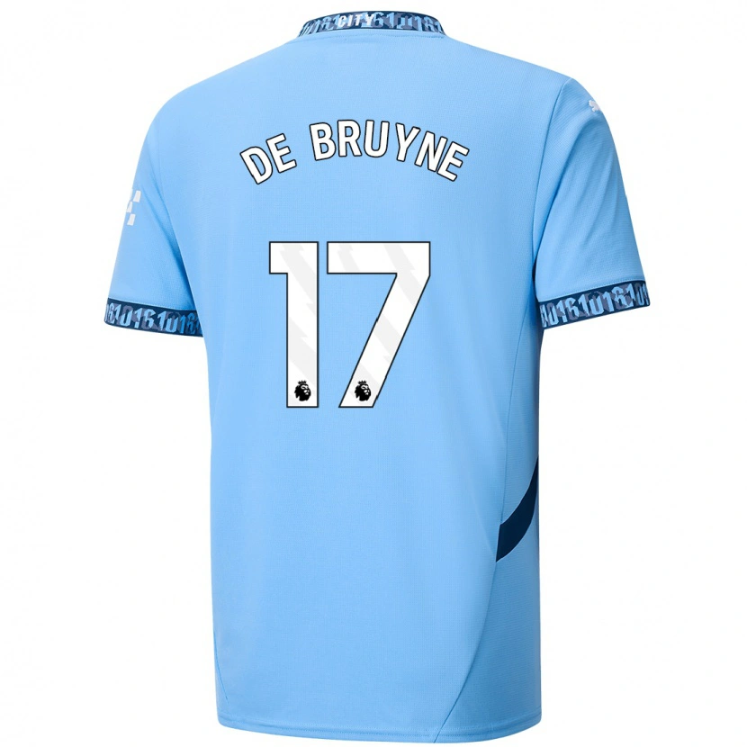 Danxen Donna Maglia Kevin De Bruyne #17 Blu Navy Kit Gara Home 2024/25 Maglietta