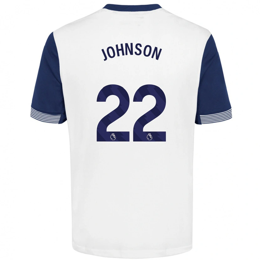 Danxen Donna Maglia Brennan Johnson #22 Bianco Blu Kit Gara Home 2024/25 Maglietta