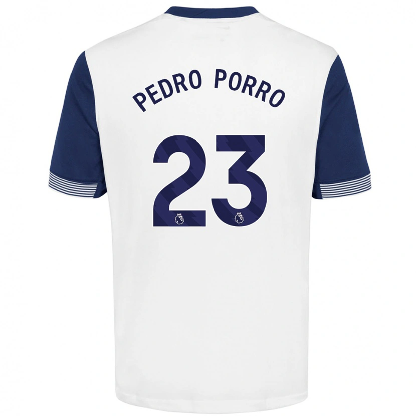 Danxen Donna Maglia Pedro Porro #23 Bianco Blu Kit Gara Home 2024/25 Maglietta