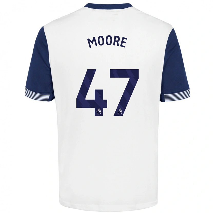 Danxen Donna Maglia Mikey Moore #47 Bianco Blu Kit Gara Home 2024/25 Maglietta