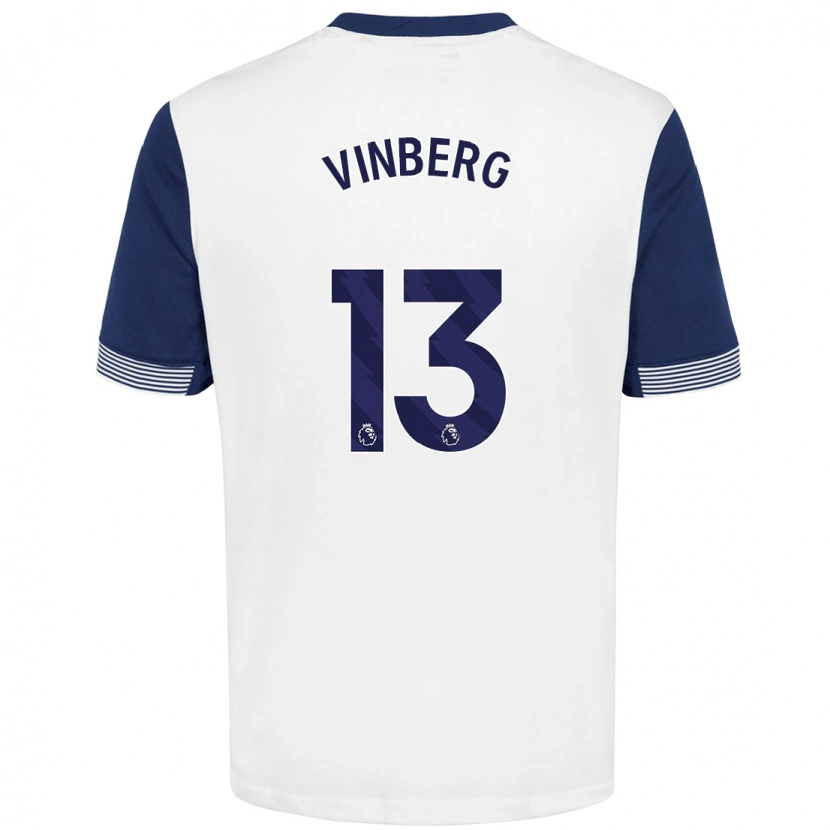 Danxen Donna Maglia Matilda Vinberg #13 Bianco Blu Kit Gara Home 2024/25 Maglietta