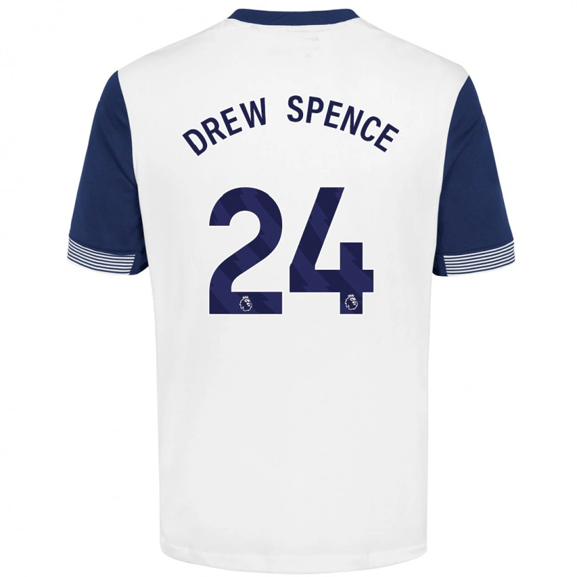 Danxen Donna Maglia Drew Spence #24 Bianco Blu Kit Gara Home 2024/25 Maglietta