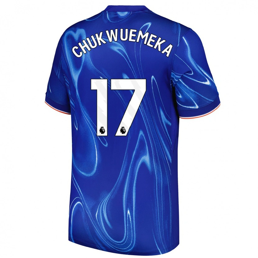 Danxen Donna Maglia Carney Chukwuemeka #17 Blu Bianco Kit Gara Home 2024/25 Maglietta