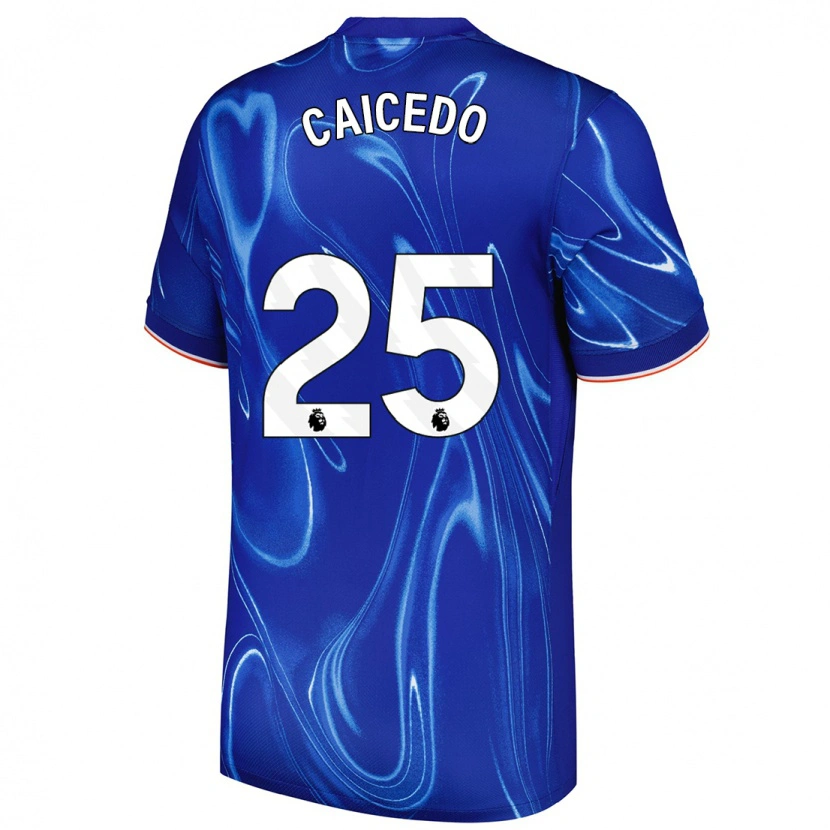 Danxen Donna Maglia Moisés Caicedo #25 Blu Bianco Kit Gara Home 2024/25 Maglietta