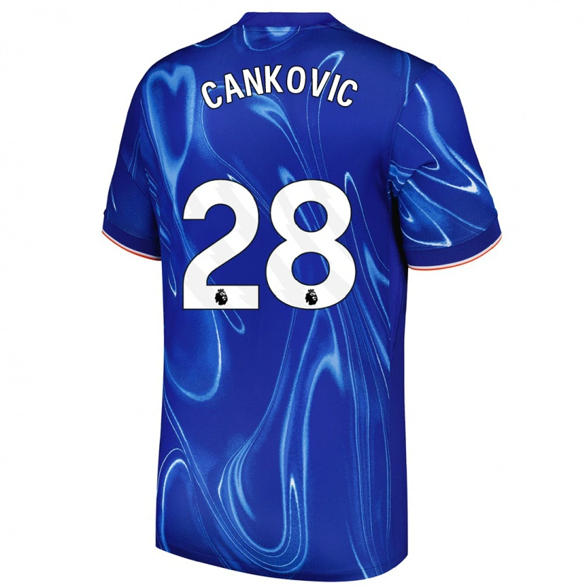 Danxen Donna Maglia Jelena Čanković #28 Blu Bianco Kit Gara Home 2024/25 Maglietta