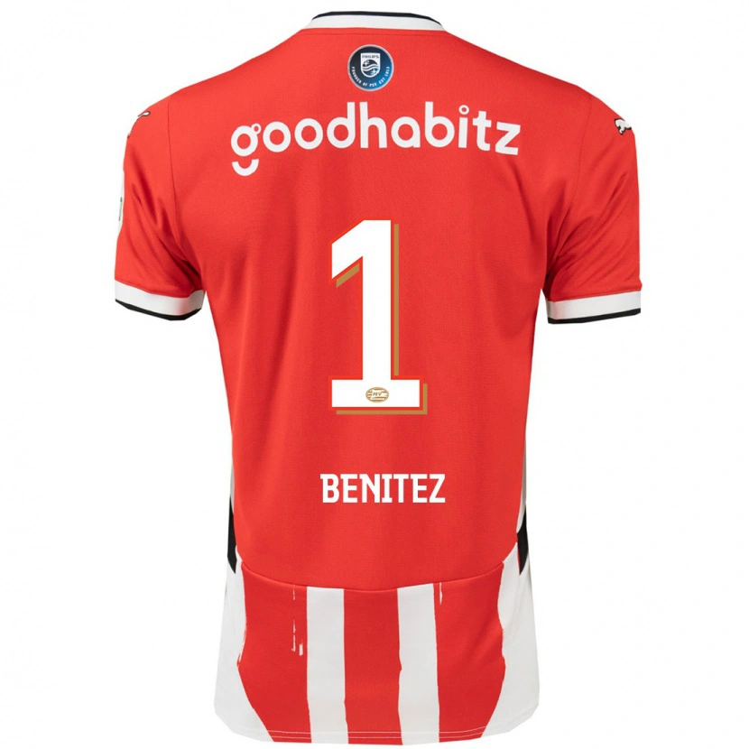 Danxen Donna Maglia Walter Benítez #1 Rosso Bianco Kit Gara Home 2024/25 Maglietta