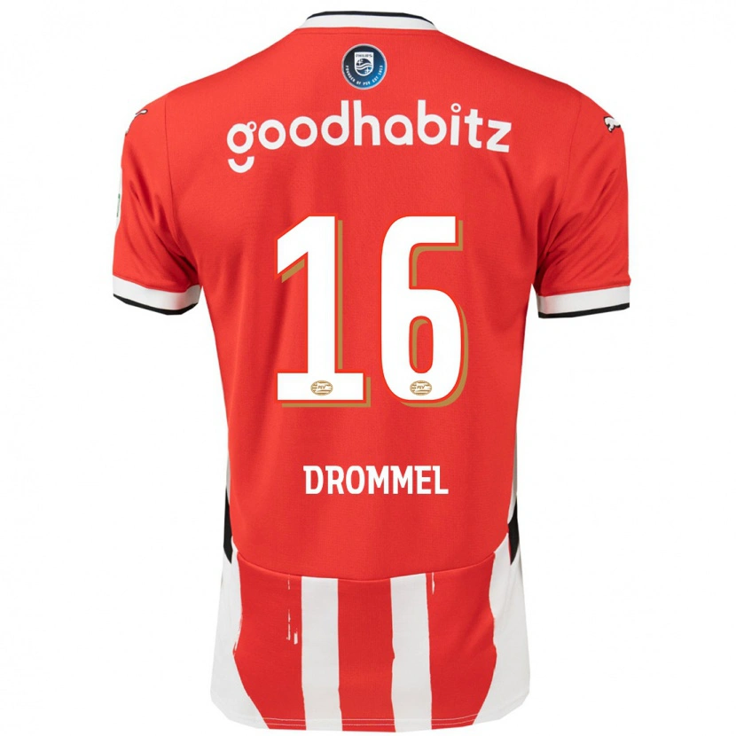 Danxen Donna Maglia Joël Drommel #16 Rosso Bianco Kit Gara Home 2024/25 Maglietta