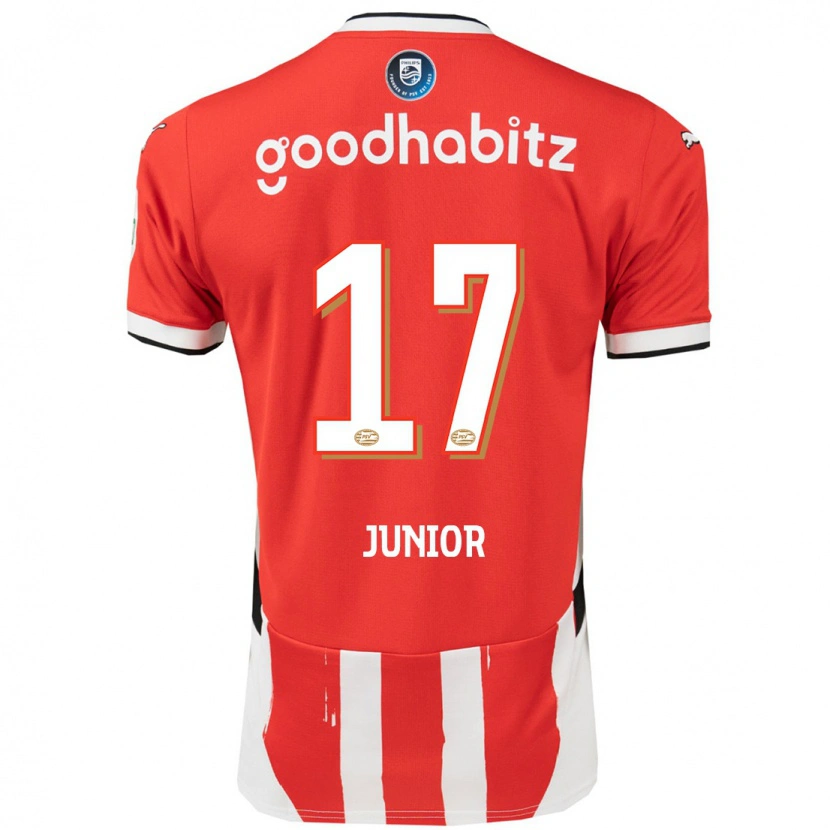 Danxen Donna Maglia Mauro Júnior #17 Rosso Bianco Kit Gara Home 2024/25 Maglietta