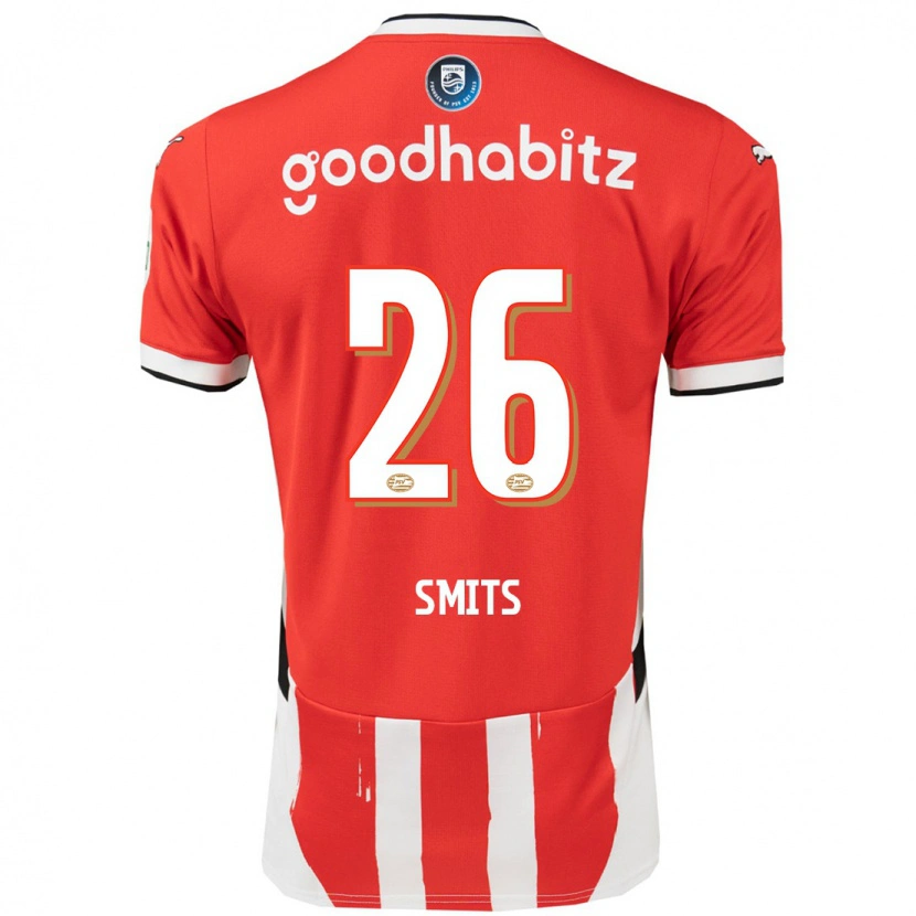 Danxen Donna Maglia Eef Smits #26 Rosso Bianco Kit Gara Home 2024/25 Maglietta