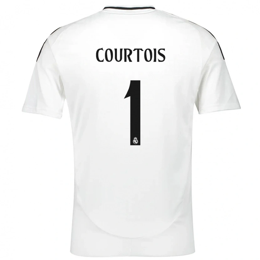 Danxen Donna Maglia Thibaut Courtois #1 Bianco Kit Gara Home 2024/25 Maglietta