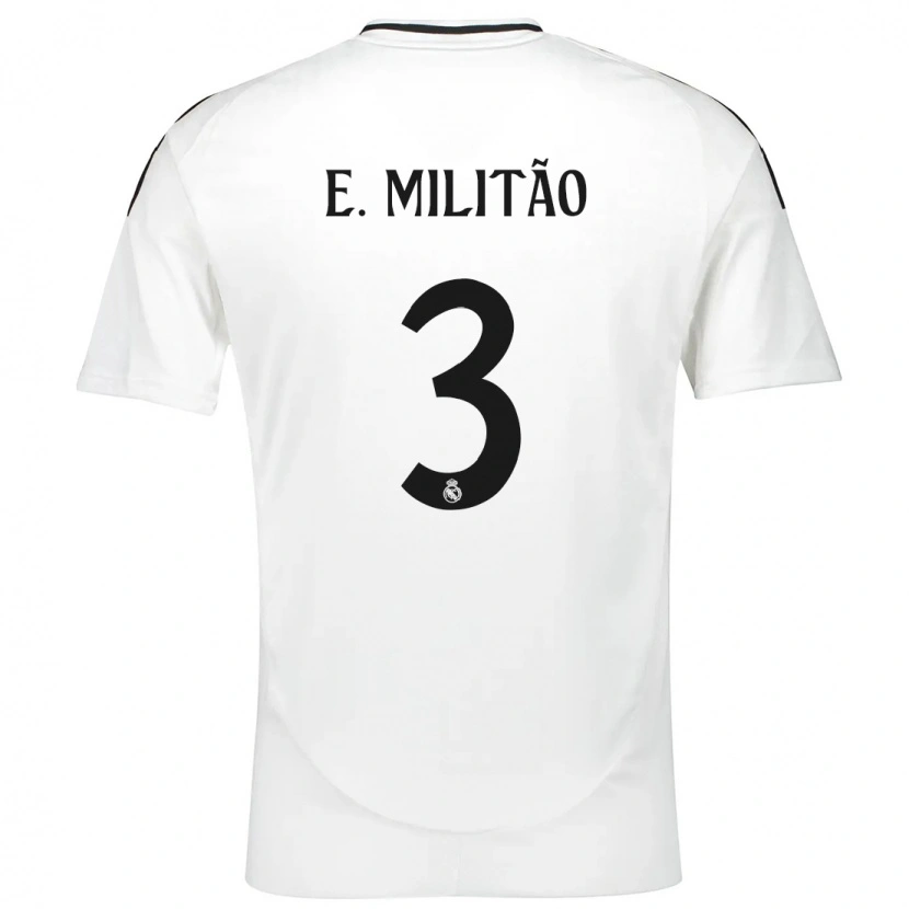 Danxen Donna Maglia Éder Militão #3 Bianco Kit Gara Home 2024/25 Maglietta