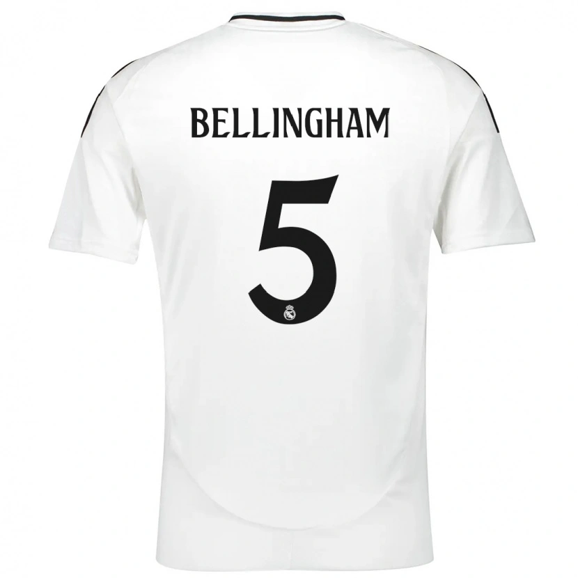 Danxen Donna Maglia Jude Bellingham #5 Bianco Kit Gara Home 2024/25 Maglietta