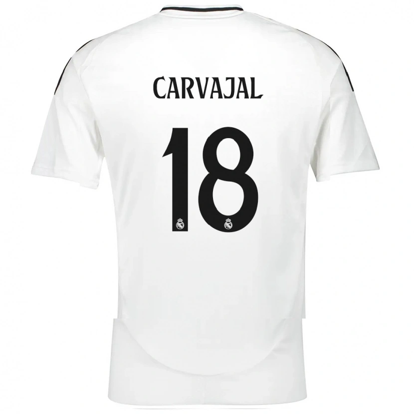 Danxen Donna Maglia Ángel Carvajal #18 Bianco Kit Gara Home 2024/25 Maglietta