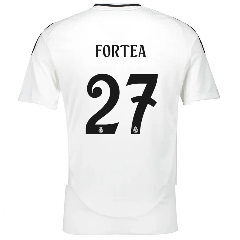 Danxen Donna Maglia Jesús Fortea #27 Bianco Kit Gara Home 2024/25 Maglietta