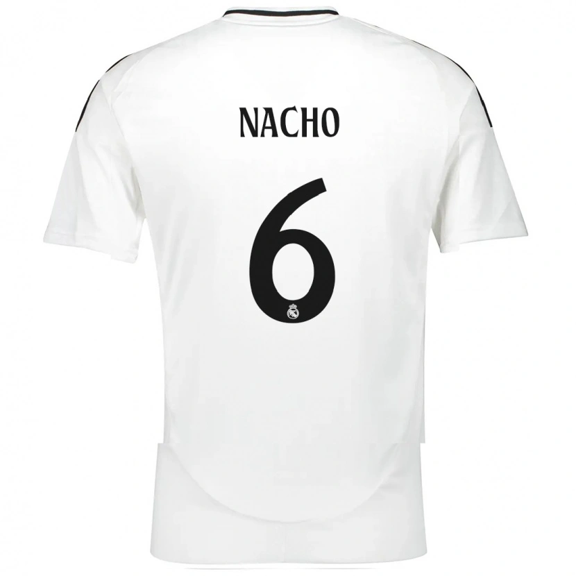 Danxen Donna Maglia Nacho Fernández #6 Bianco Kit Gara Home 2024/25 Maglietta