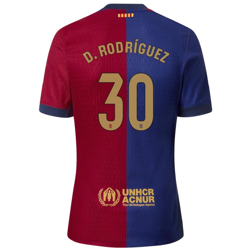 Danxen Donna Maglia Dani Rodríguez #30 Blu Rosso Kit Gara Home 2024/25 Maglietta